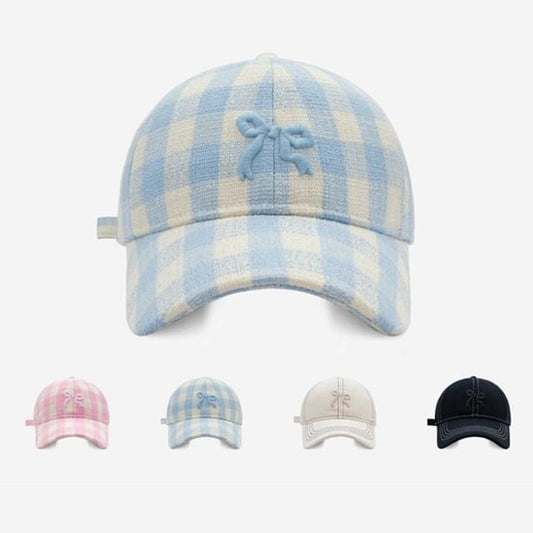 Embroidered Bow Baseball Cap