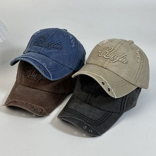 Baseball Distressed Cap Letter Embroidered