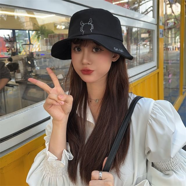 Embroidered Hat Cartoon Bucket