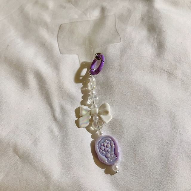 Charm Pad Bow with Resin Lanyard Phone