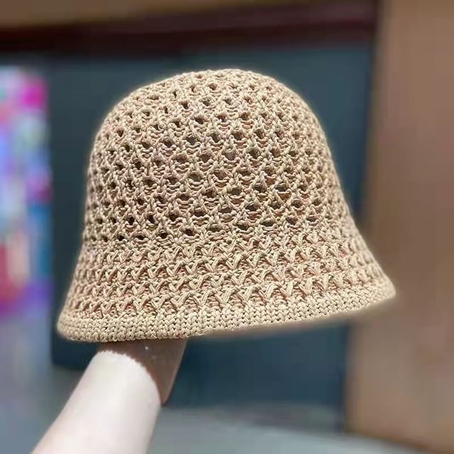 Bucket Plain Straw Hat