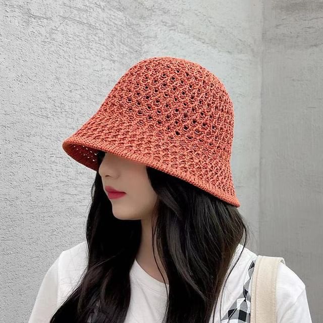 Bucket Plain Straw Hat