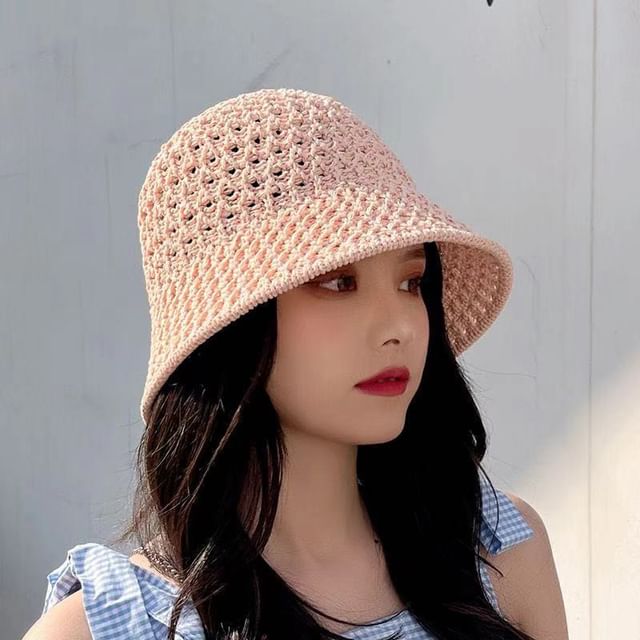 Bucket Plain Straw Hat