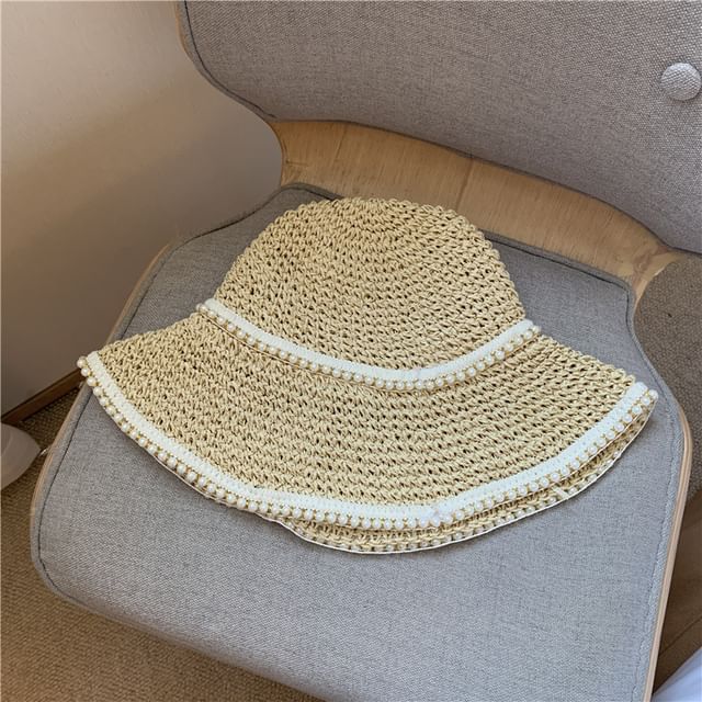 Sun Pearl Straw Faux Hat