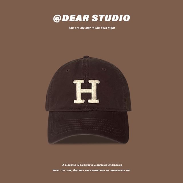 Lettering Embroidered Cap