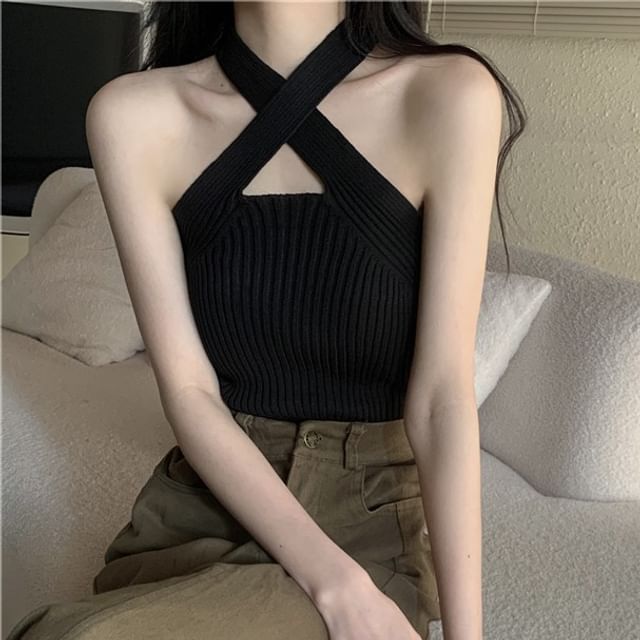 Cross Crop Plain Top Strap