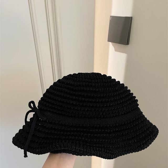 Bow Woven Hat Accent Bucket