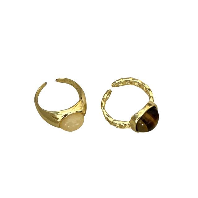 Open Gemstone Ring Set /