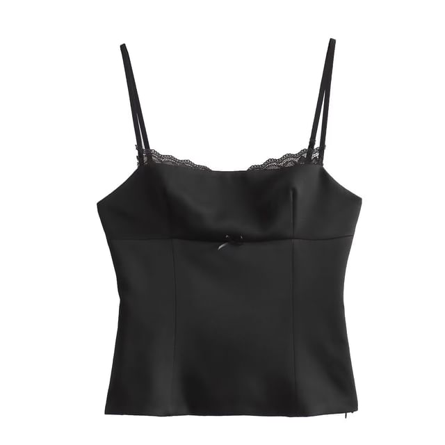 Scoop-Neck Lace-Trim Camisole Top