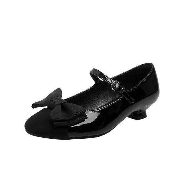 Bow Kitten Heel Mary Jane Shoes / Mules