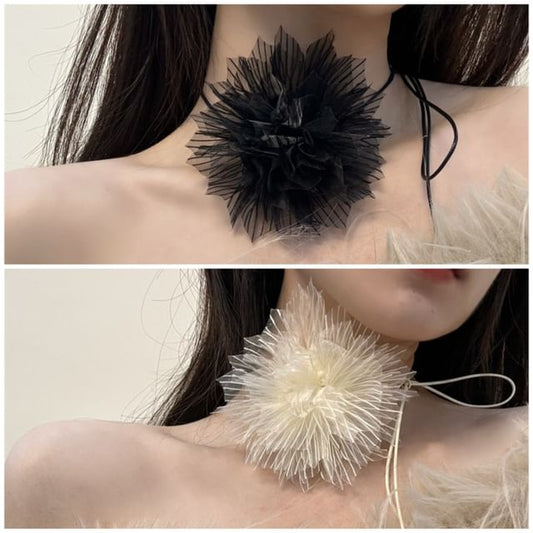 Fabric Floral String Choker