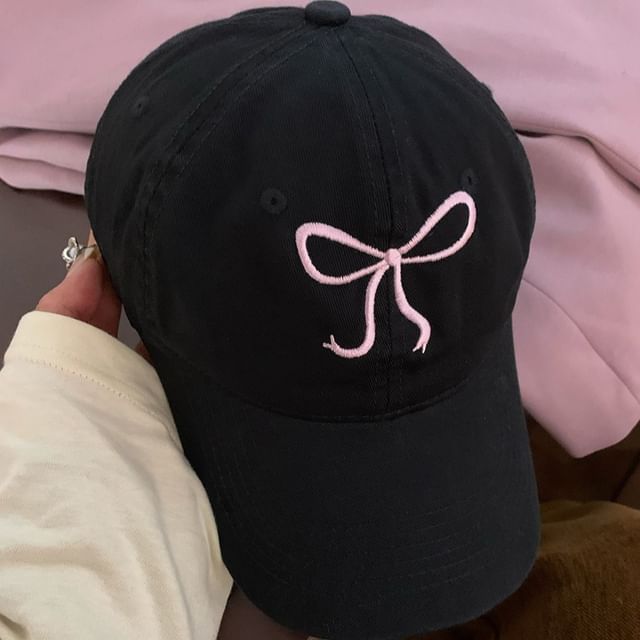 Embroidered Cap Bow Baseball
