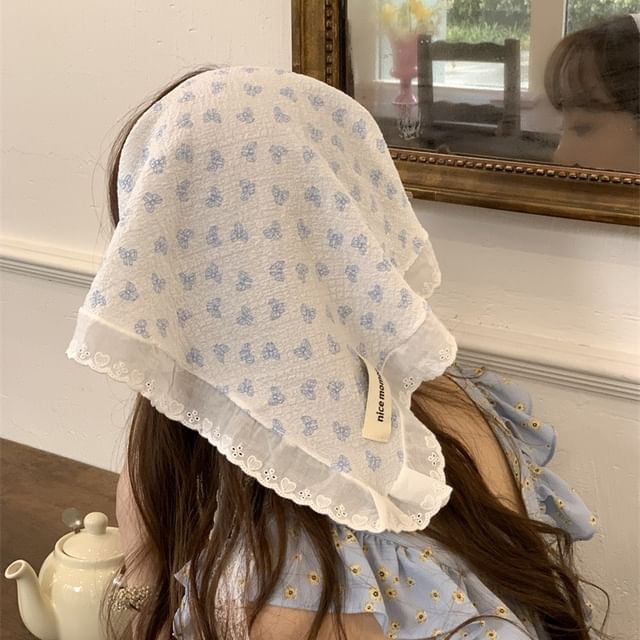 Triangle Head Scarf (Various Lace Embroidered Designs)