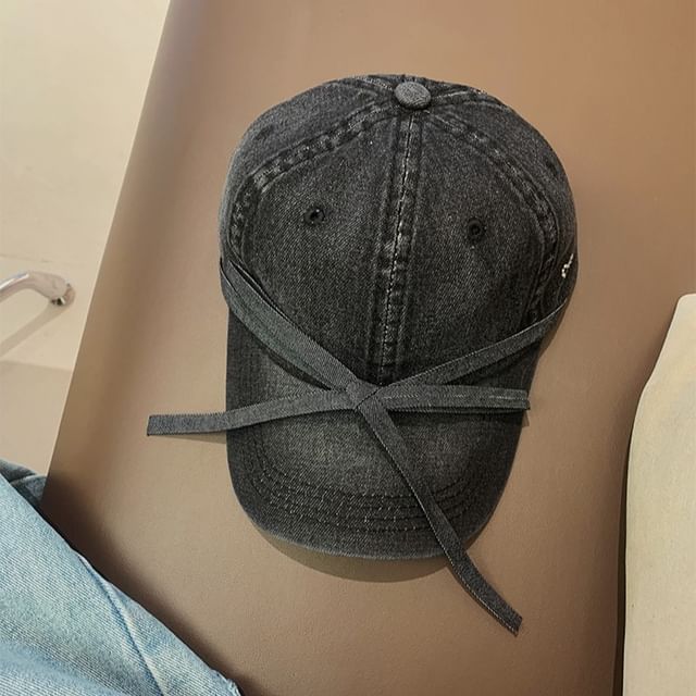 Denim Baseball Cap Bow
