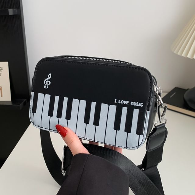 Crossbody Piano Print Bag