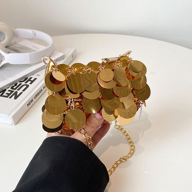 Chain Crossbody Bag Sequin Strap