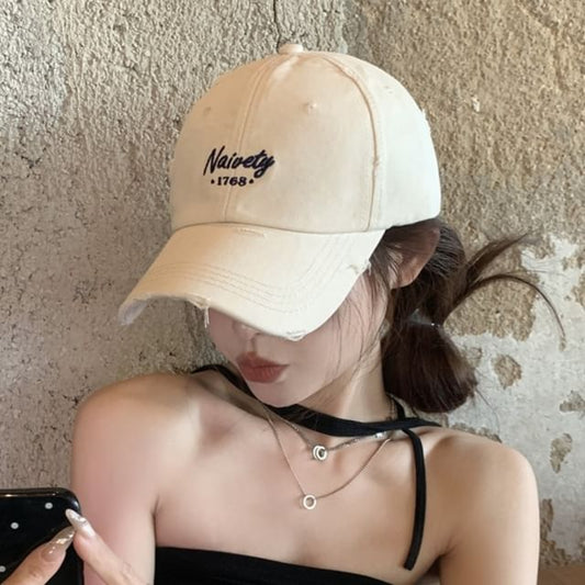 Embroidered Lettering Baseball Cap