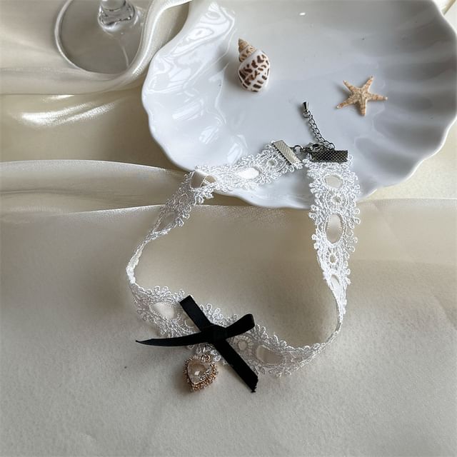 Lace Choker Rhinestone