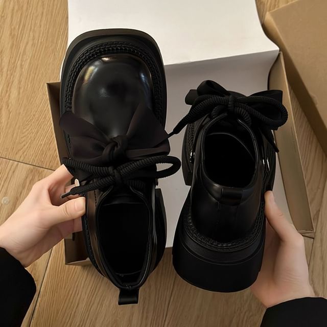 Derby Platform Shoes Lace-Up