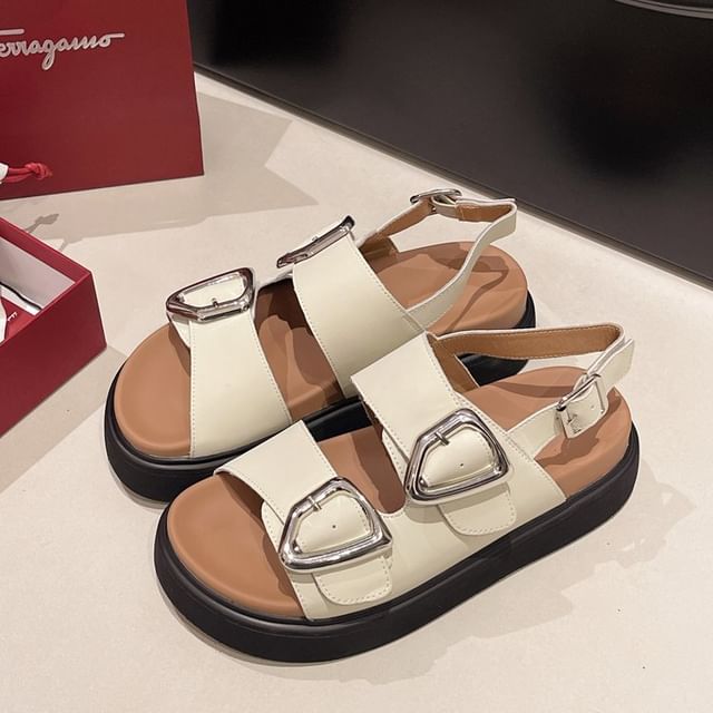 Platform Buckled Sandals Slingback