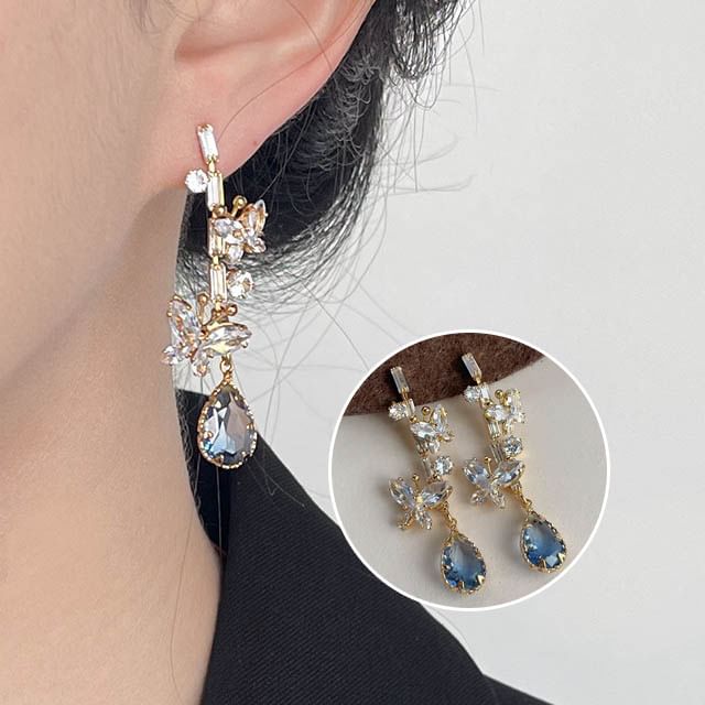 Dangle Alloy Earring Butterfly Rhinestone