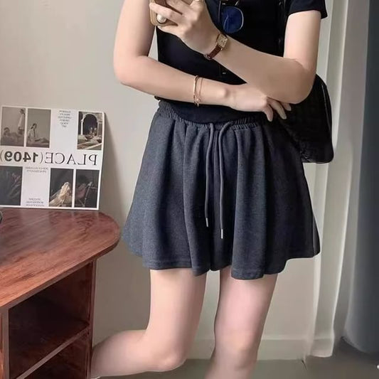 Waist Plain High Skort
