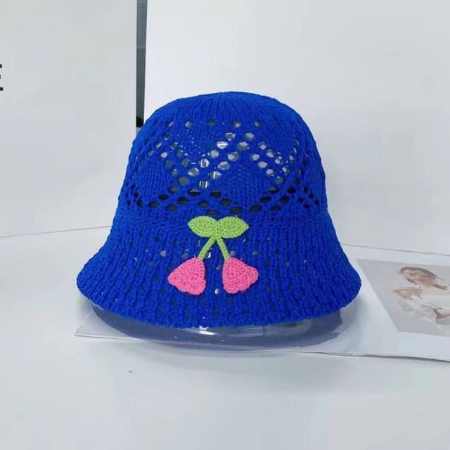 Floral Bucket Embroidered Woven Hat