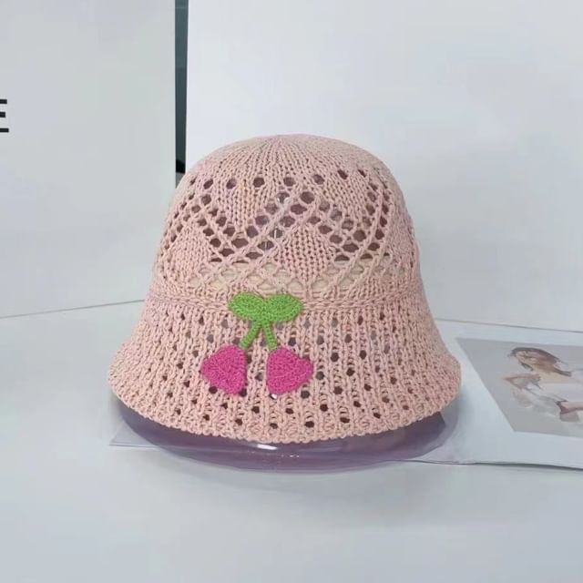 Floral Bucket Embroidered Woven Hat