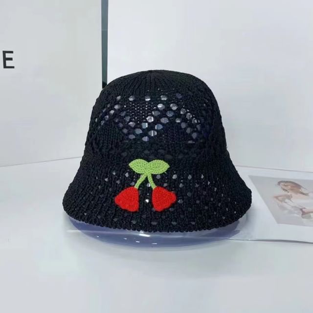 Floral Bucket Embroidered Woven Hat