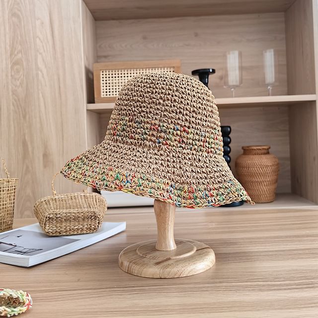 Straw Bucket Melange Hat