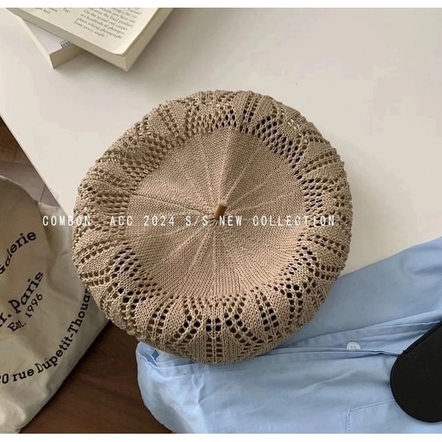 Hat Beret Eyelet