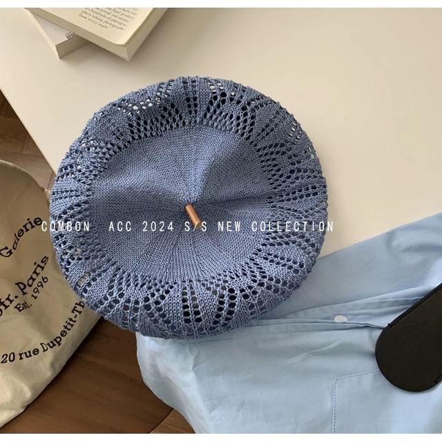 Hat Beret Eyelet