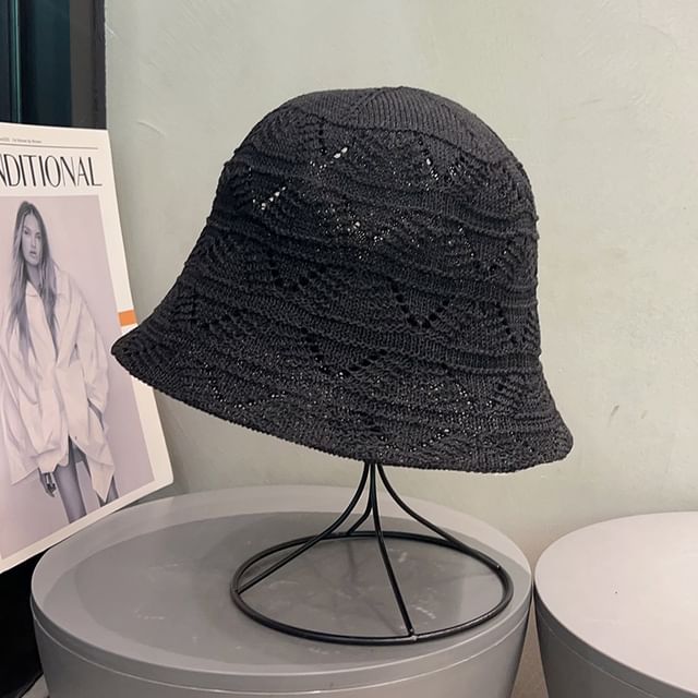Knit Bucket Eyelet Hat
