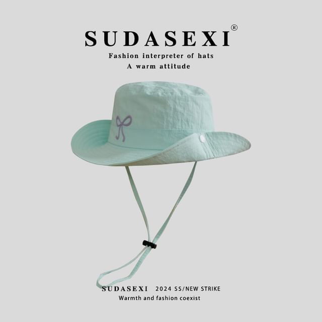 Bow Hat Embroidered Bucket