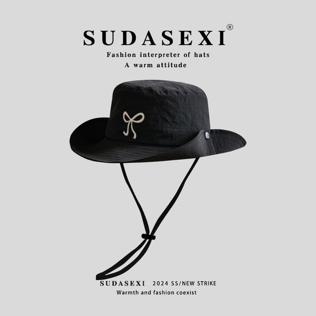 Bow Hat Embroidered Bucket