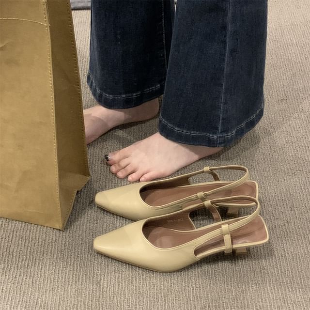 Slingback Sandals Heel Pointy Low