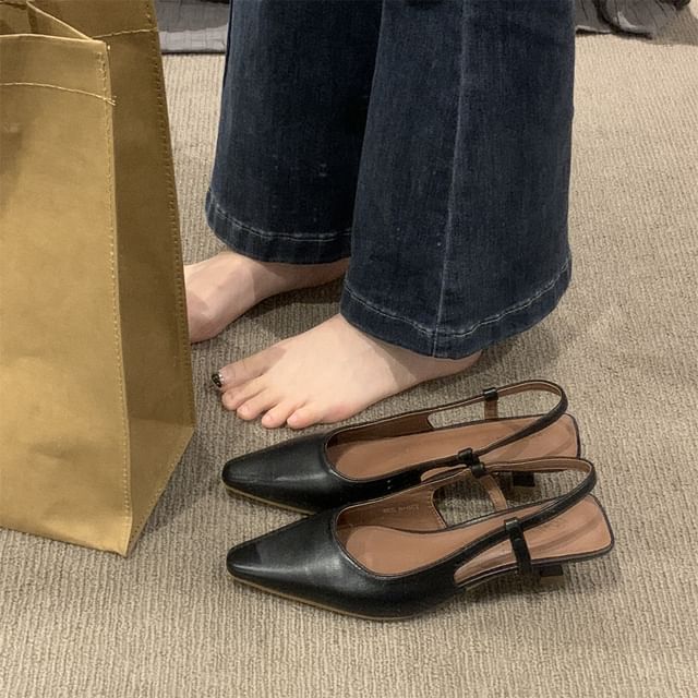 Slingback Sandals Heel Pointy Low