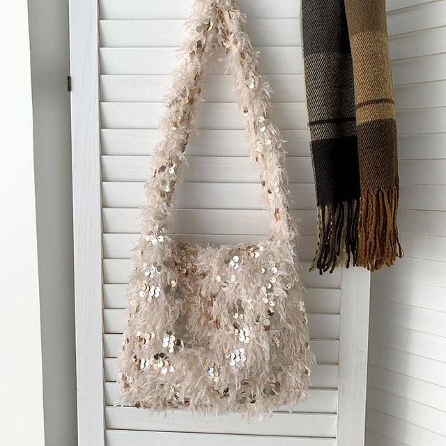 Sequin Fringed Crossbody Bag