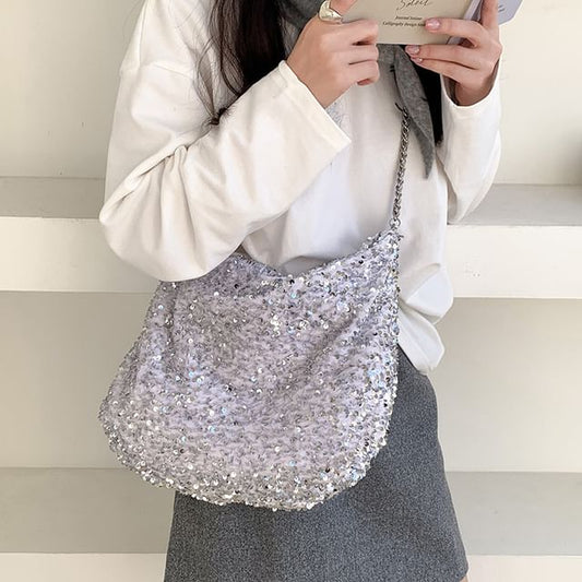 Crossbody Strap Chain Sequin Bag