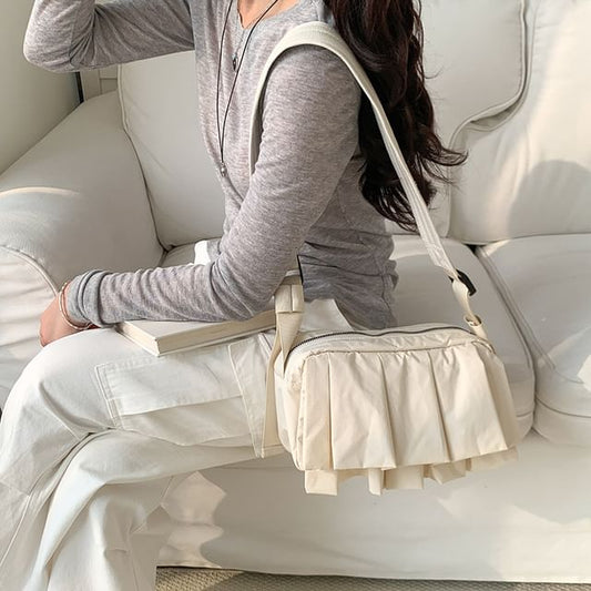 Nylon Bag Crossbody Ruffle Plain