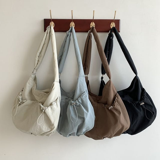 Nylon Crossbody Plain Bag Drawstring