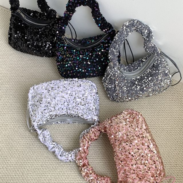 Sequin Handle Crossbody Bag Top