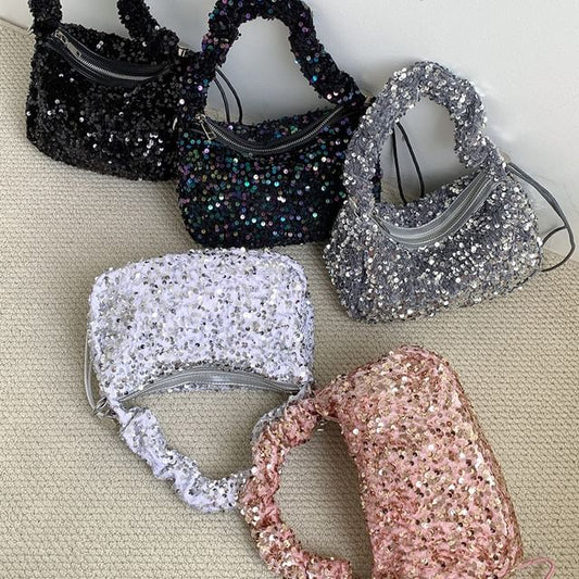Sequin Handle Crossbody Bag Top