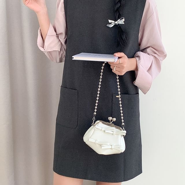 Crossbody Faux Bag Bow Leather