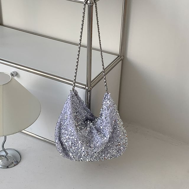 Crossbody Strap Chain Sequin Bag