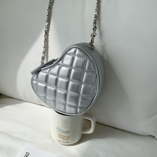 Chain Crossbody Heart Quilted Bag Strap