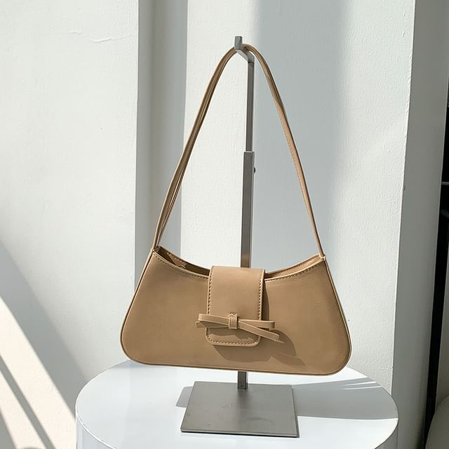 Leather Shoulder Bow Bag Faux