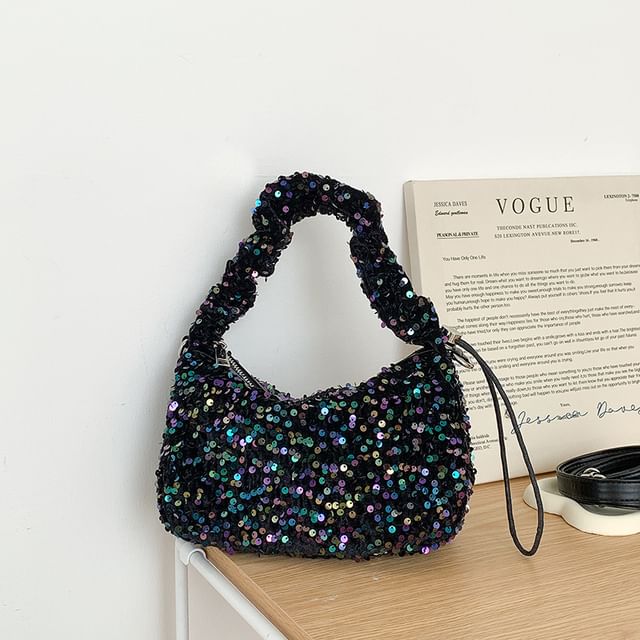 Sequin Handle Crossbody Bag Top
