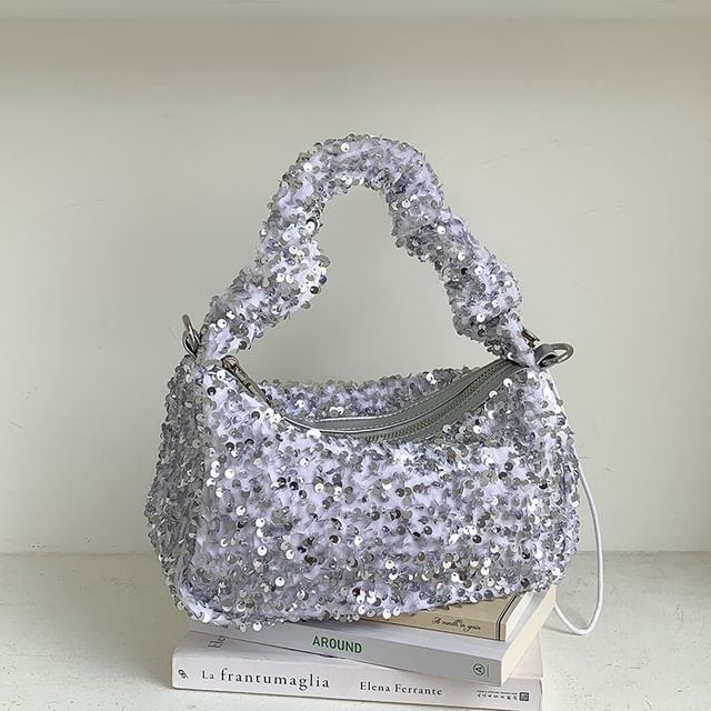 Sequin Handle Crossbody Bag Top