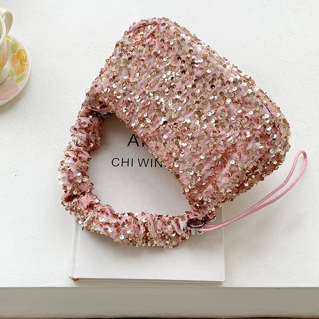 Sequin Handle Crossbody Bag Top